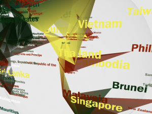 Interactive color methodologies::Distribution of world religions in 3d